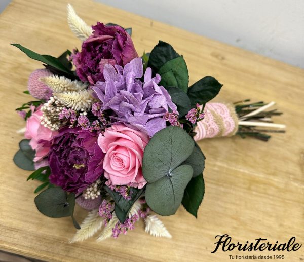 RAMO NOVIA PEONIAS Y FLORES ETERNAS